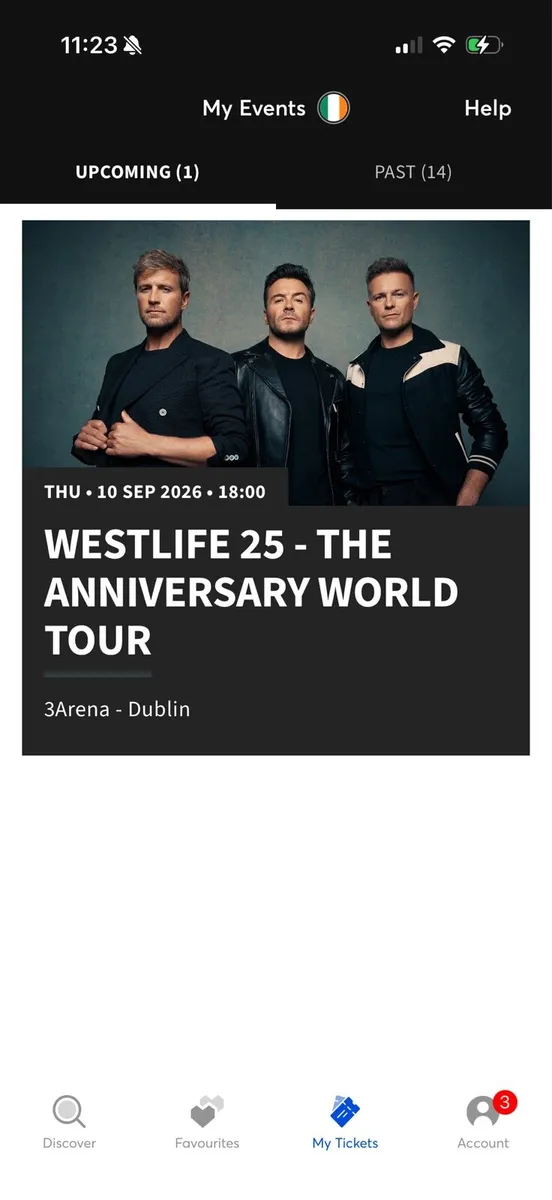 4 Westlife Tickets Thursday 10th September - Image 1