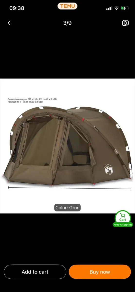Large 4P Tent. 5 foot tall. 1 Room, Single skin. - Image 2