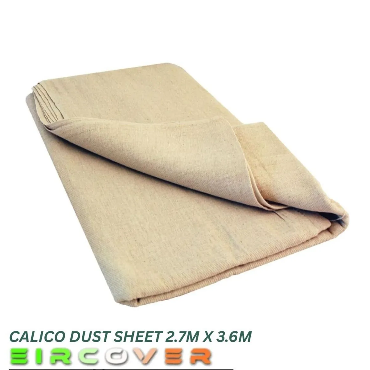 Cotton calico dustsheet  2.7m x 3.5m (9ft x 12ft) - Image 2