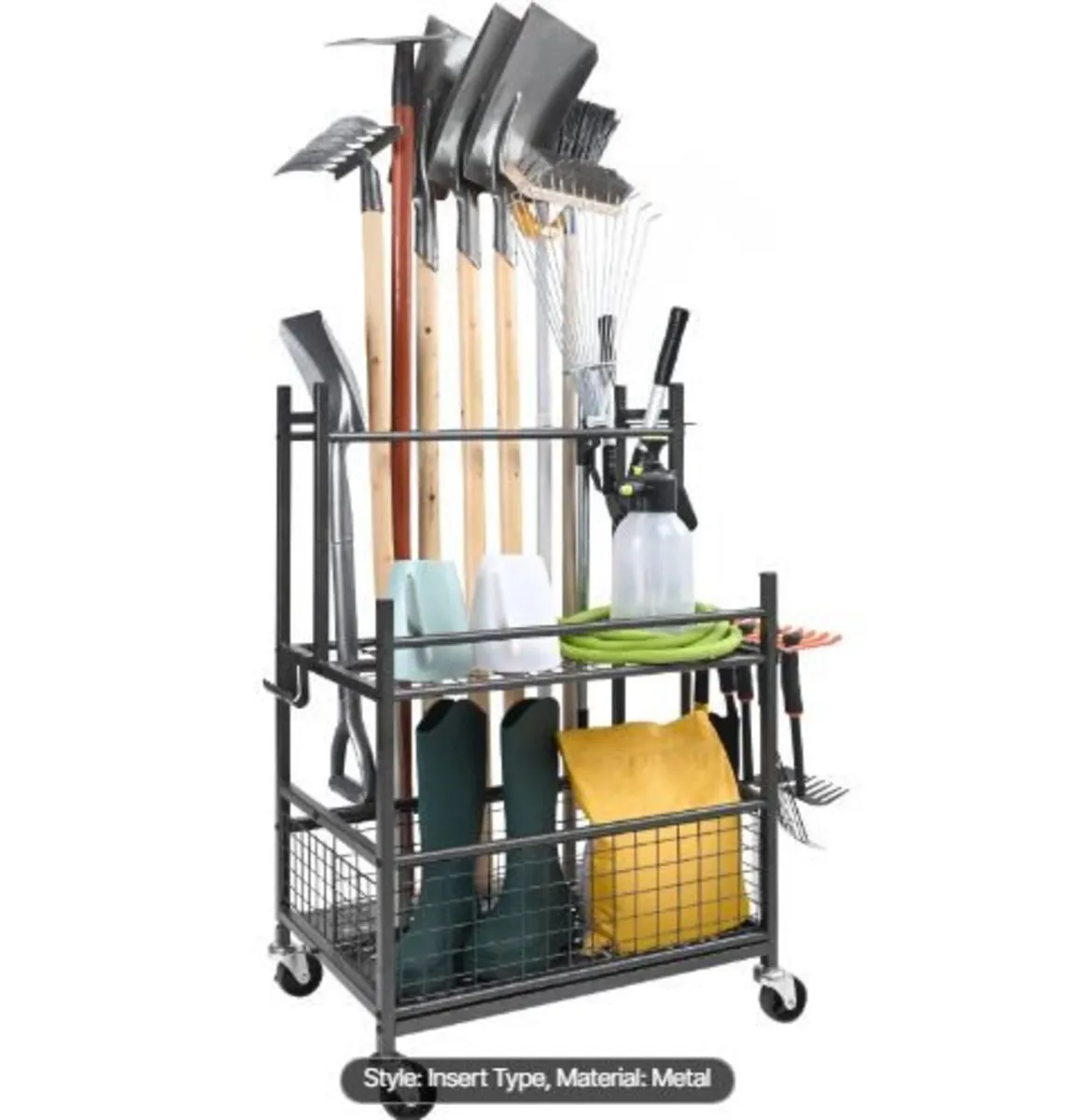 Garden Tool Organizer, 16 Slots with Hooks - Image 4
