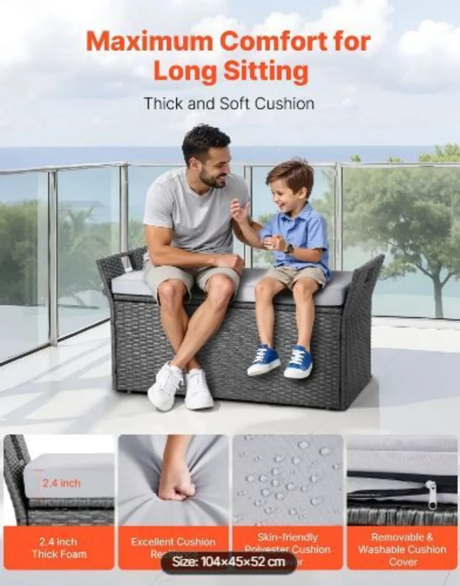 Outdoor Storage Bench, 2-Person - Image 2