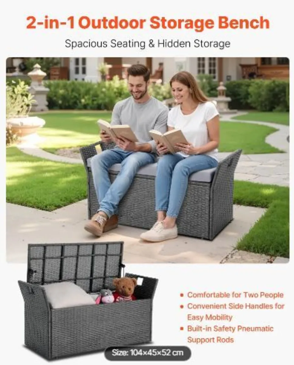 Outdoor Storage Bench, 2-Person - Image 3
