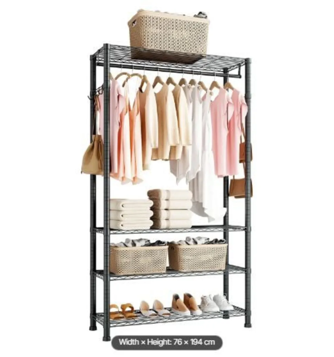 Clothing Garment Rack, Heavy Duty - Image 4