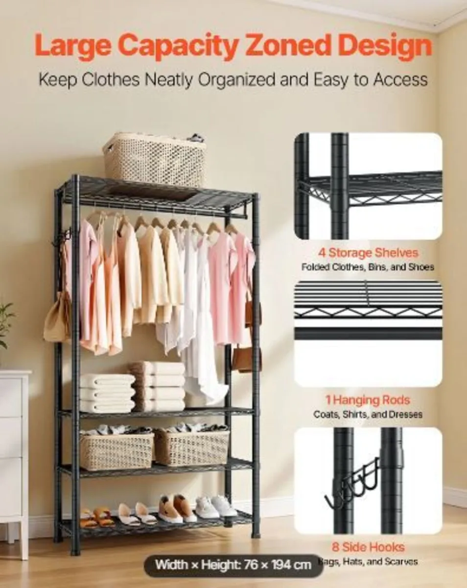 Clothing Garment Rack, Heavy Duty - Image 1