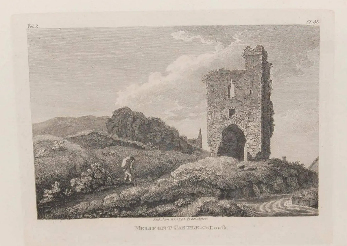 1797 Antique Print Mellifont Castle Louth - Image 1