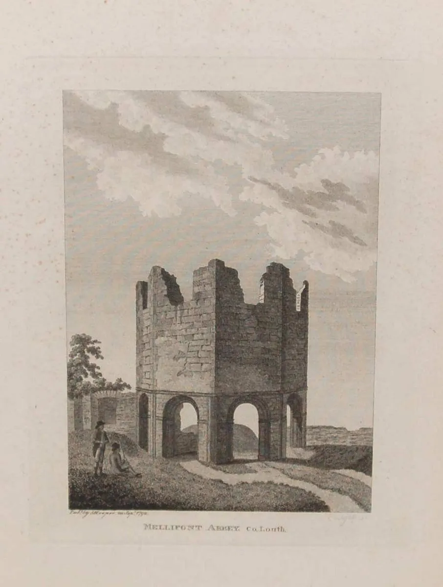 1797 Antique Print Mellifont Abbey Louth - Image 1