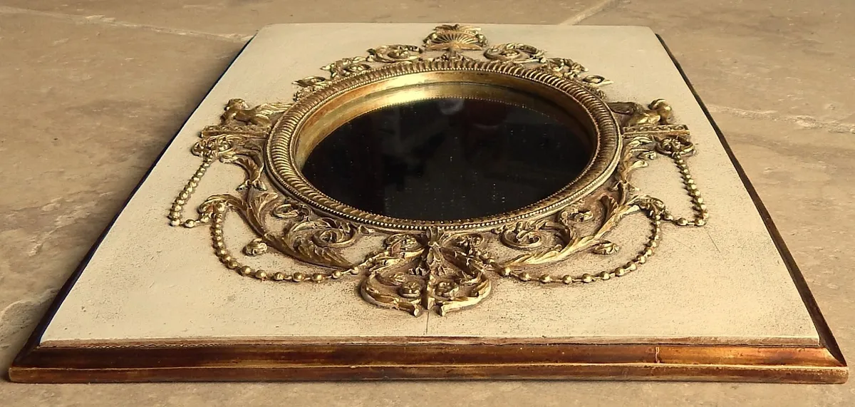 Small Wall Mirror in Ornate Metal Frame - Image 2
