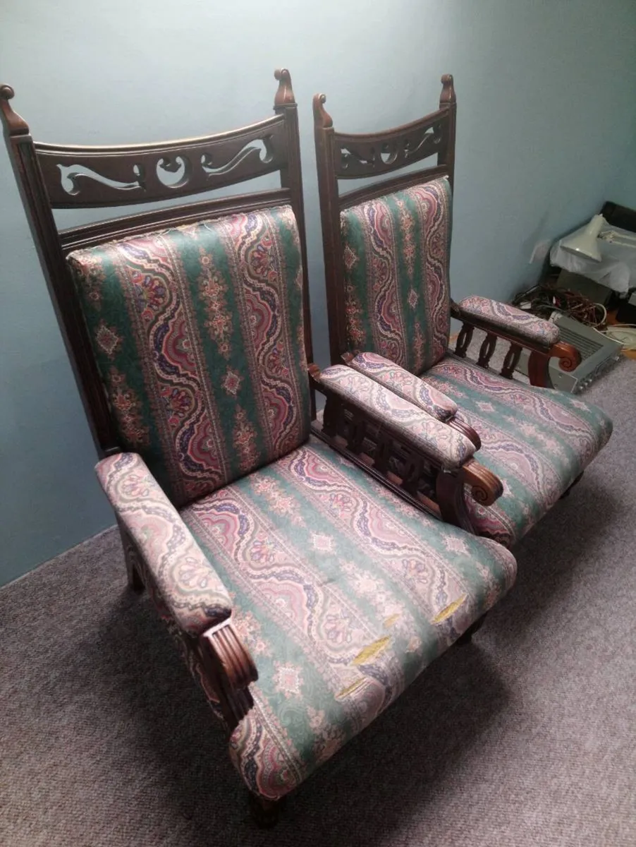Two Armchairs and Six Dining Chairs - Image 3