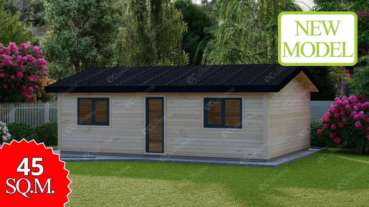 Ecohome.ie 2 Bed Log Cabin 45 sq.m. 6m x 7.5m - Image 1
