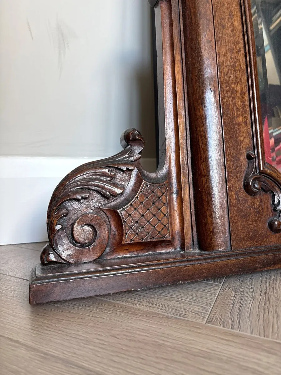 Antique Carved Wood Mirror - Image 4