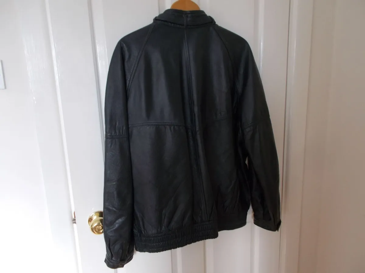 Gent's Black Leather Jacket - Image 2