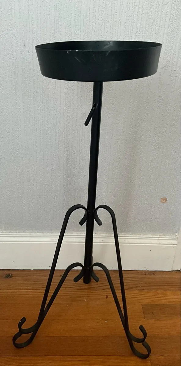 Black Metal Pedestal Stand. Plant/Candle Holder - Image 4