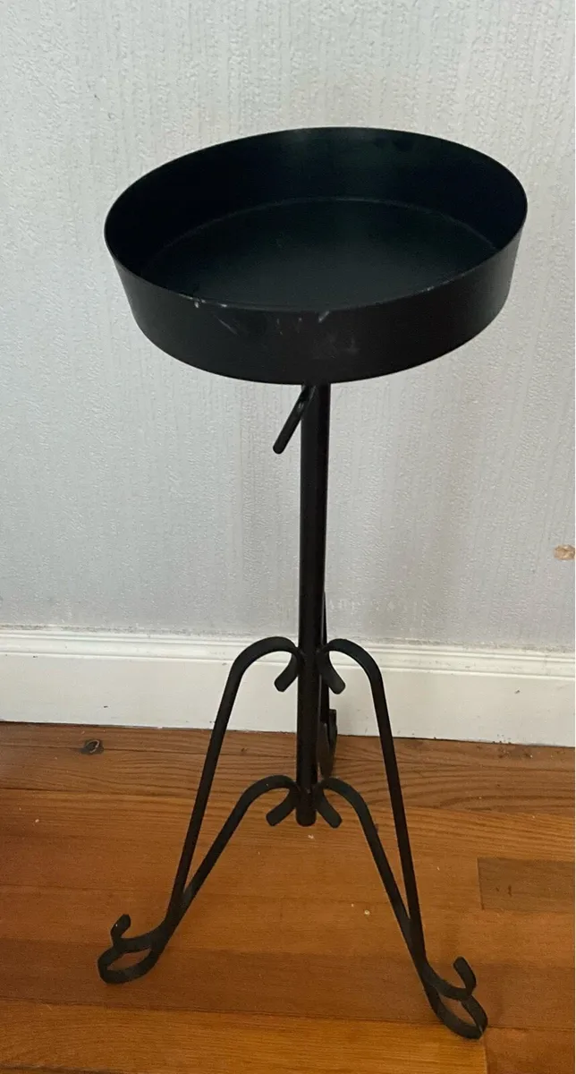 Black Metal Pedestal Stand. Plant/Candle Holder - Image 3
