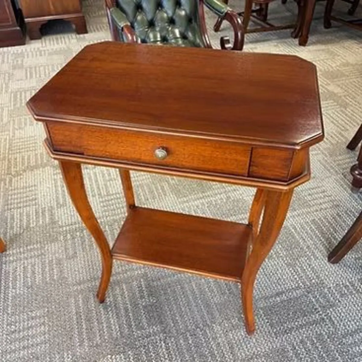 Charming mahogany two-tier side table