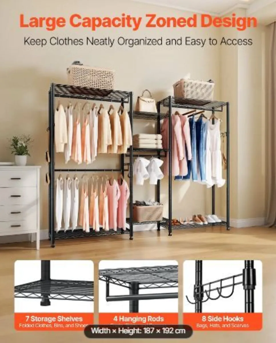 Clothing Garment Rack, Heavy Duty Closet - Image 1