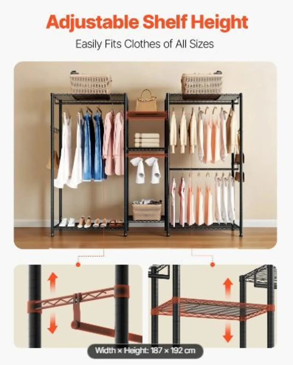 Clothing Garment Rack, Heavy Duty Closet - Image 2