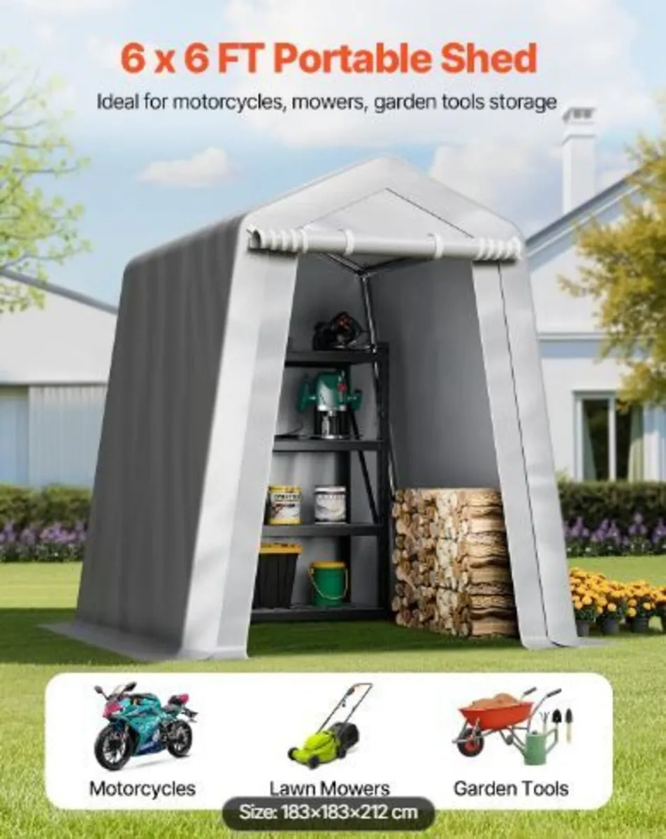 Outdoor Storage Shed, 6 x 6 ft Portable - Image 1