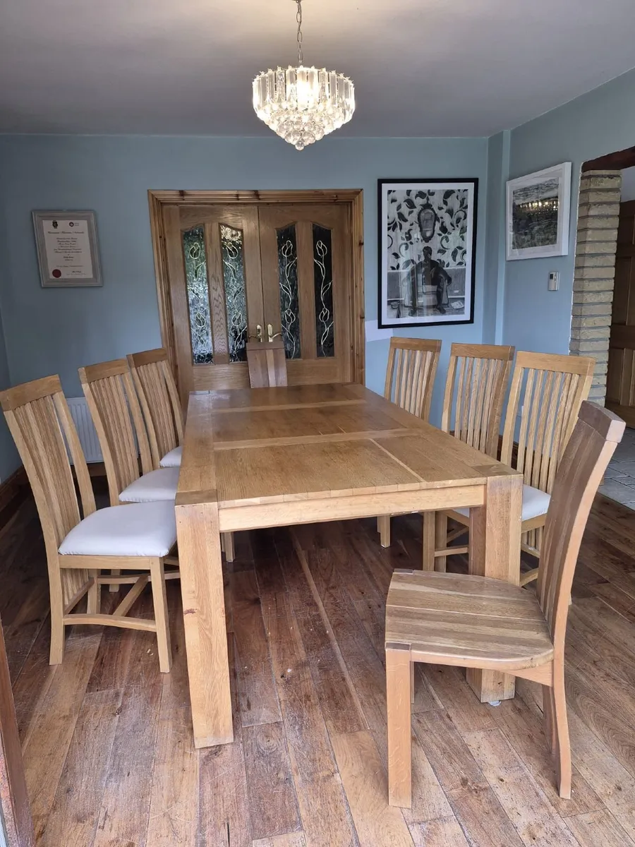 Solid Table and 8 Chairs