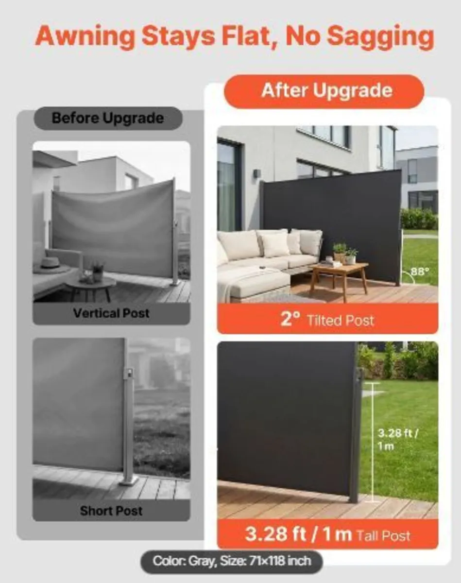 Retractable Side Awning, 180 x 300 cm - Image 2