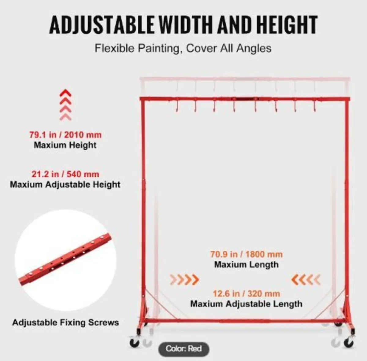 Painting Rack, 5 ft-7 ft Adjustable Height - Image 2
