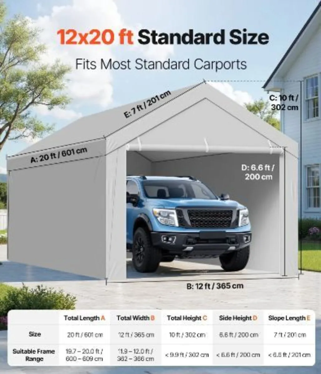 Carport Replacement Canopy, 3.6x 6 m Potable Gara - Image 1