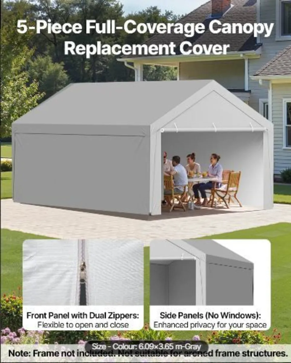 Carport Replacement Canopy, 3.6x 6 m Potable Gara - Image 3