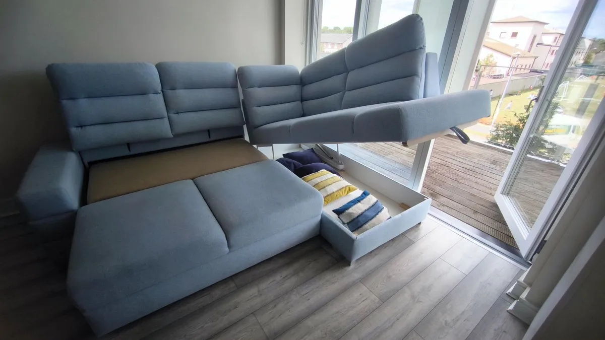 Corner Sofa Bed with Storage & Adjustable Headrest - Image 3