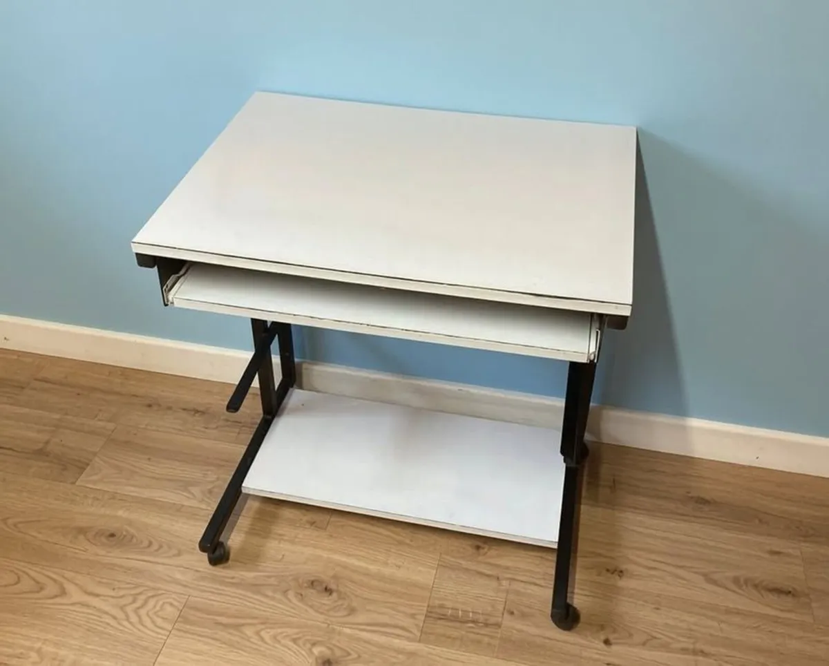 Study Desk with Pull-Out Keyboard Tray & Wheels - Image 2