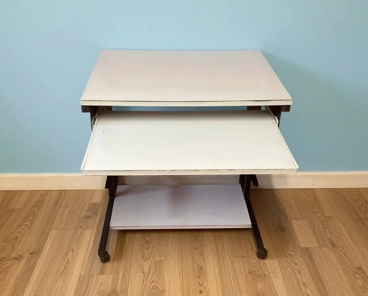 Study Desk with Pull-Out Keyboard Tray & Wheels - Image 3