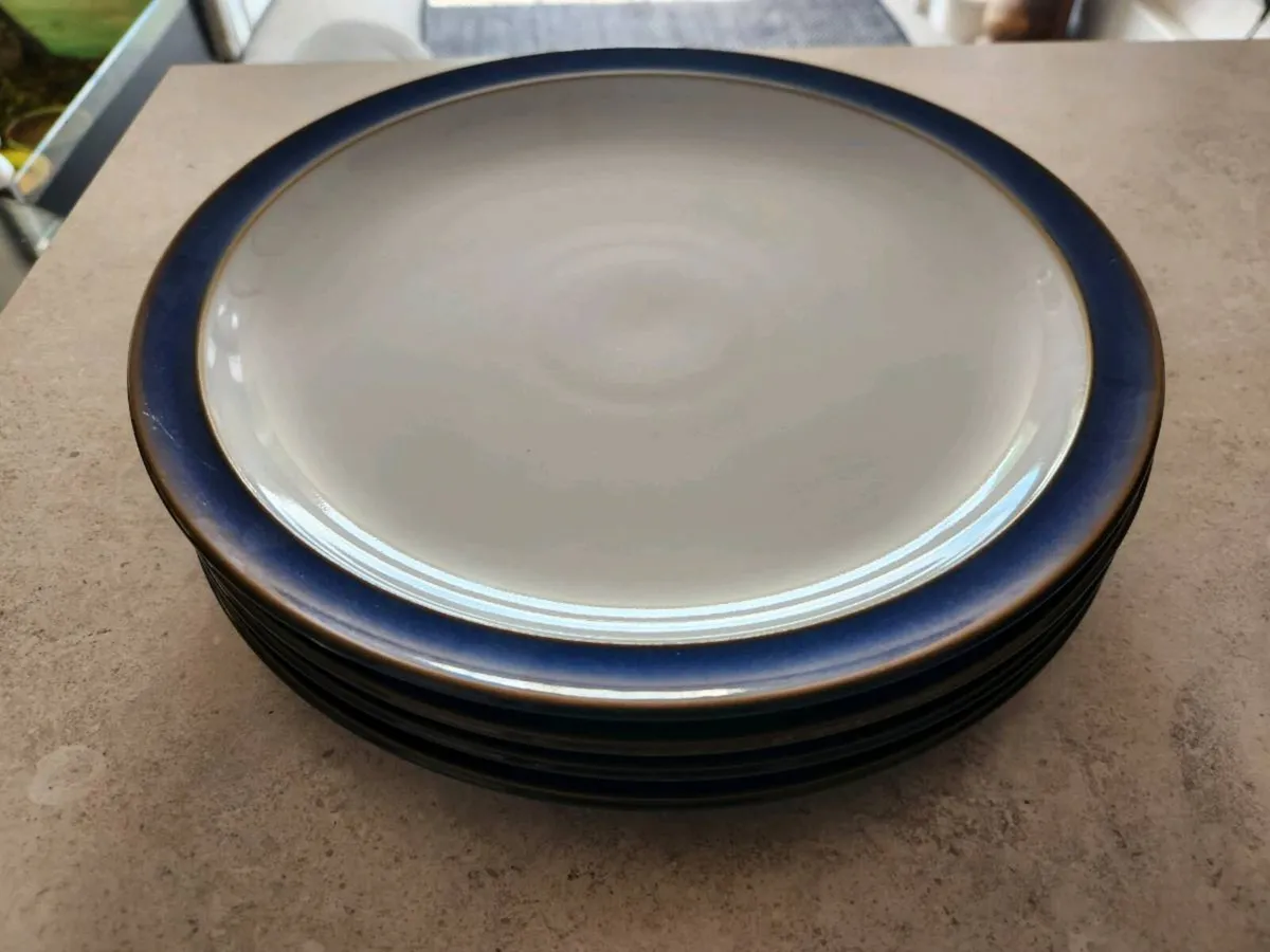 Denby Imperial Blue Set. 4 Plates 3 Mugs 4 Bowls - Image 3