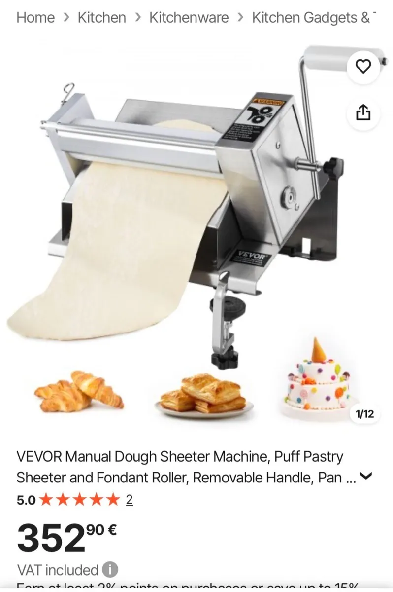 Vevor manual Dough sheeter - Image 1