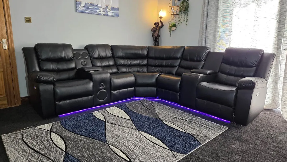 Athens Electric Reclining Corner Sofa With Speaker - Image 3