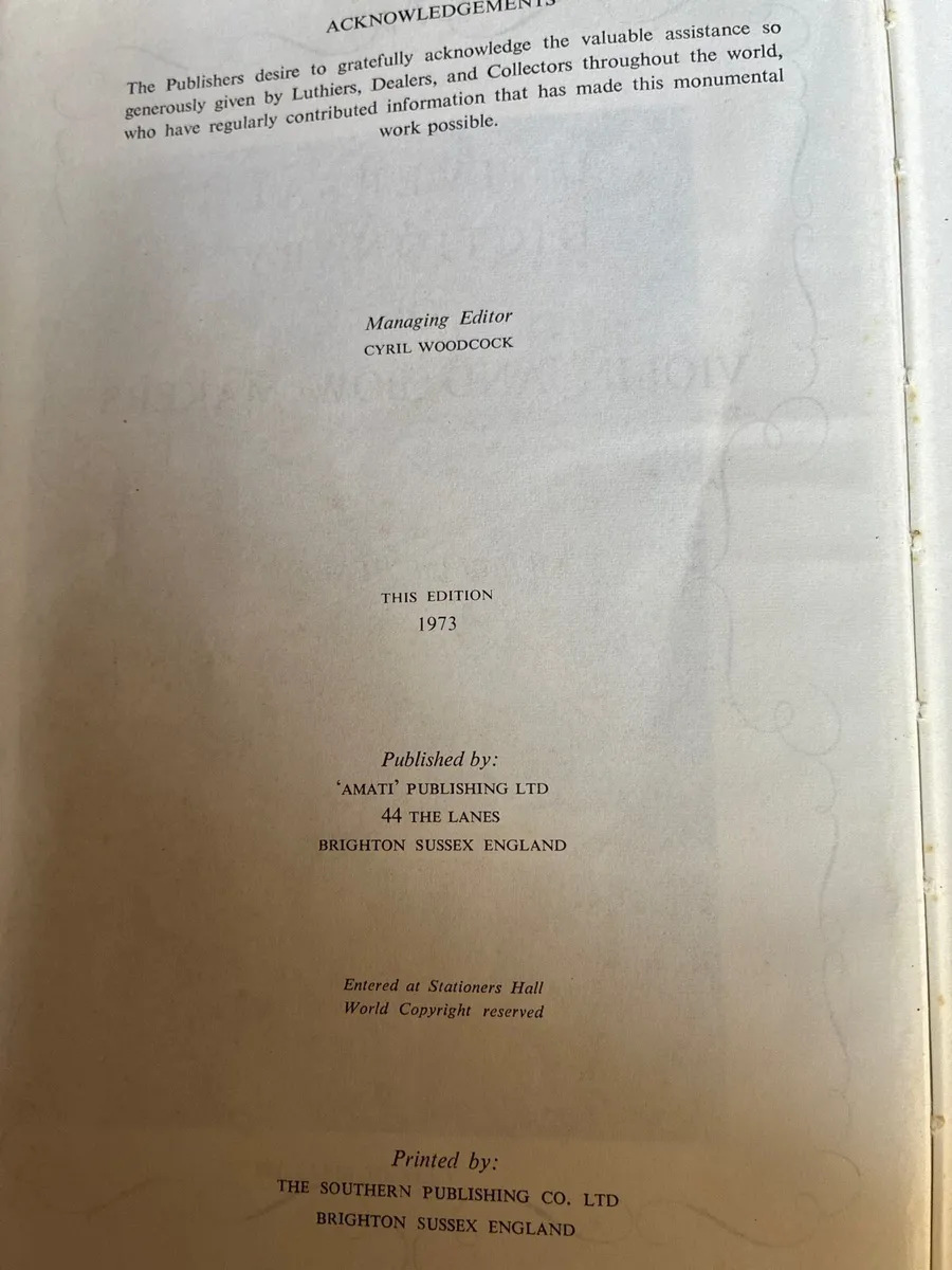 1973 Universal Dictionary of Violin and Bow Makers - Image 2