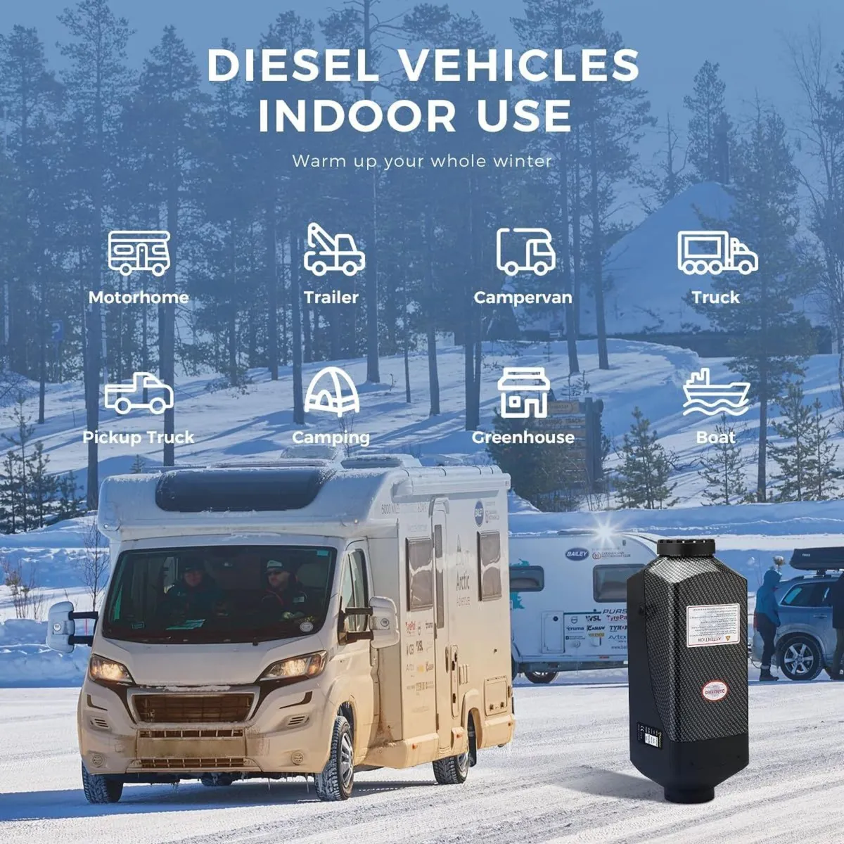 Diesel Air Heater 8KW 12V Bluetooth Parking Heater - Image 4