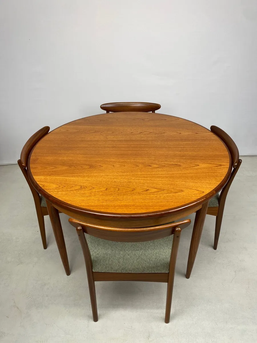 Mid Century G Plan Round Table & Chairs - Image 2