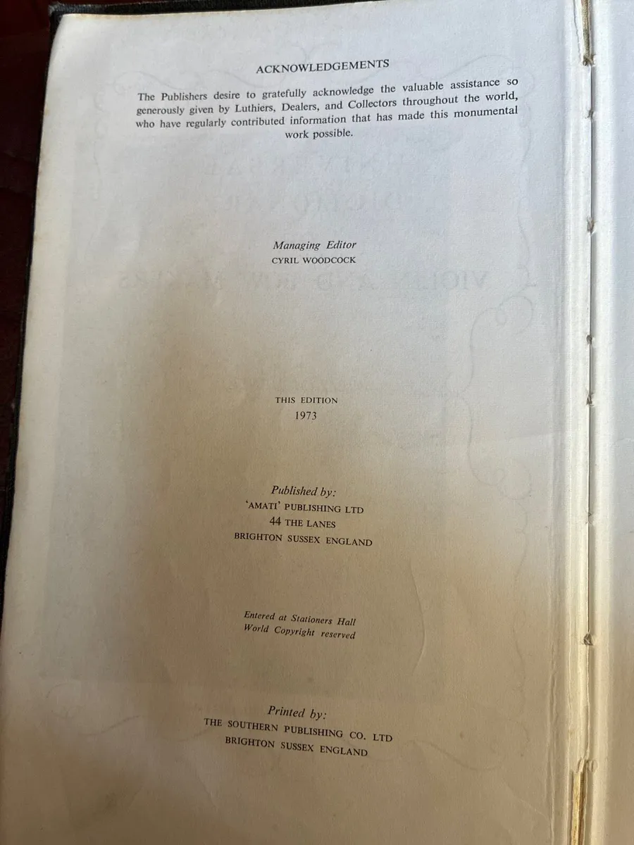 1973 Universal Dictionary of Violin and Bow Makers - Image 2