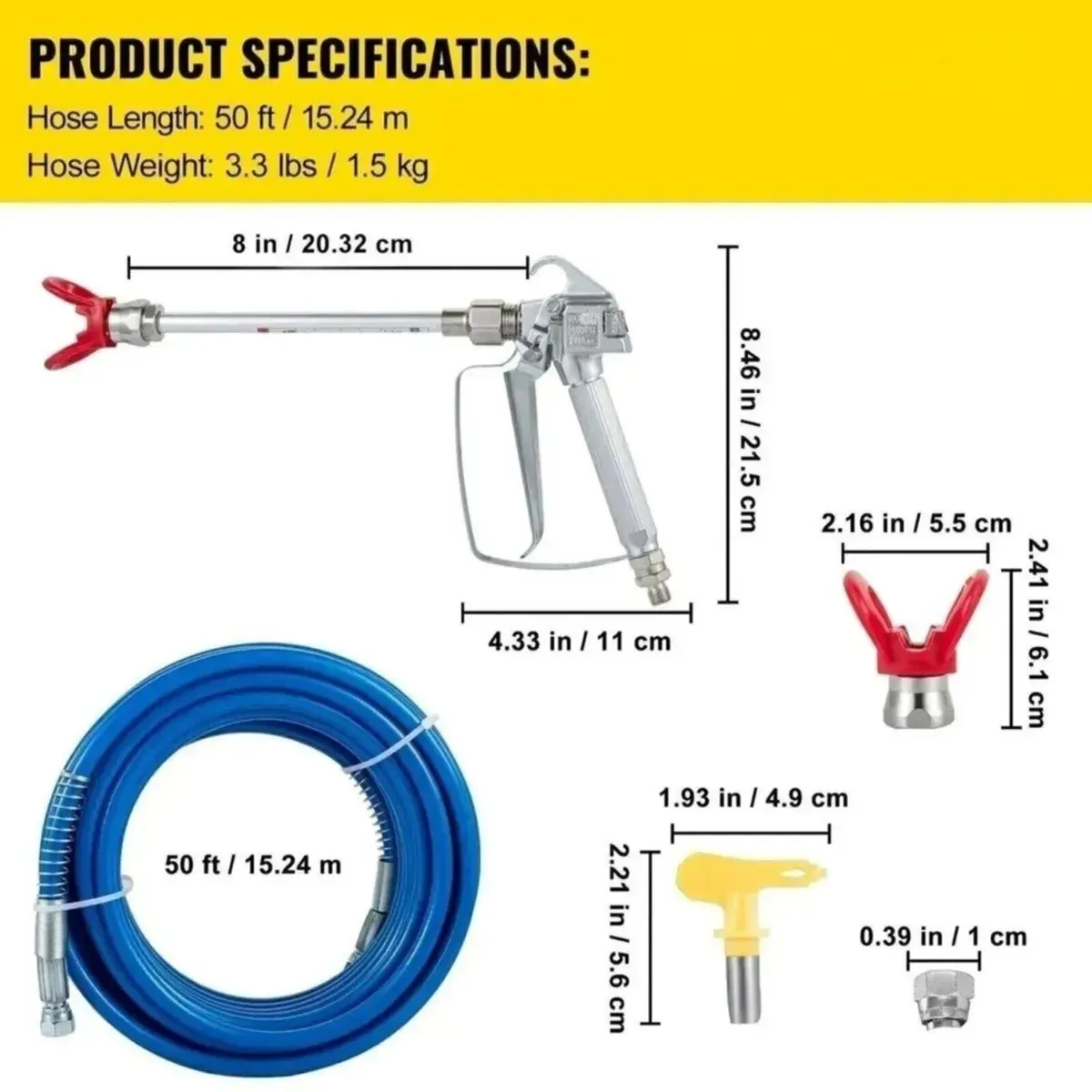 Professional Airless Paint Spray Gun with Hose Kit - Image 1