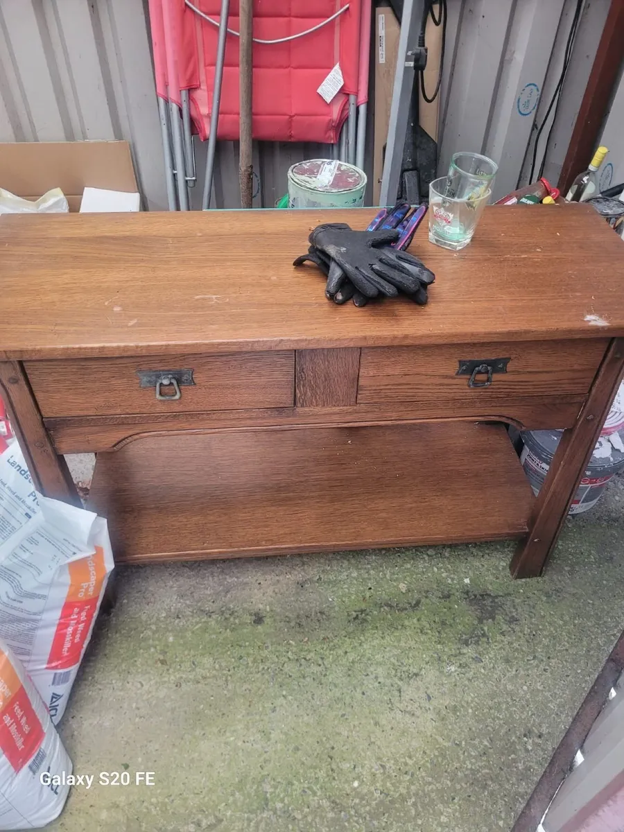 Book case, tv unit and hall table plus mirror - Image 2