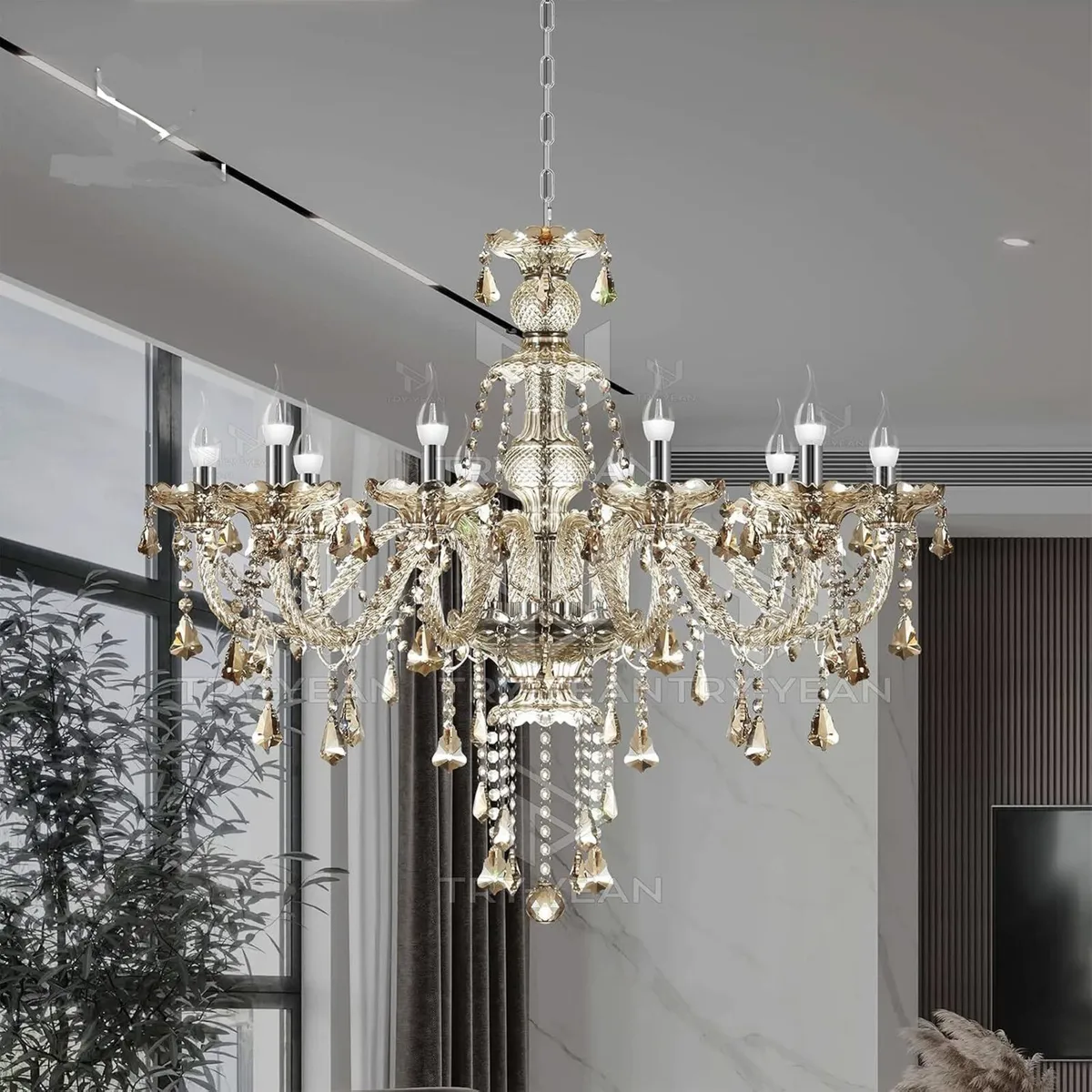 10 Light Chandelier Modern Crystal Ceiling Light - Image 1