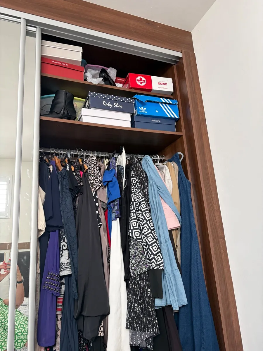 Walnut 3 sliding door Mirrored Wardrobe - Image 4
