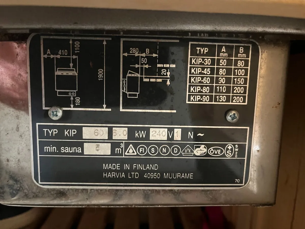 SAUNA ELECTRIC HEATER VIKING 6 KW - Image 3