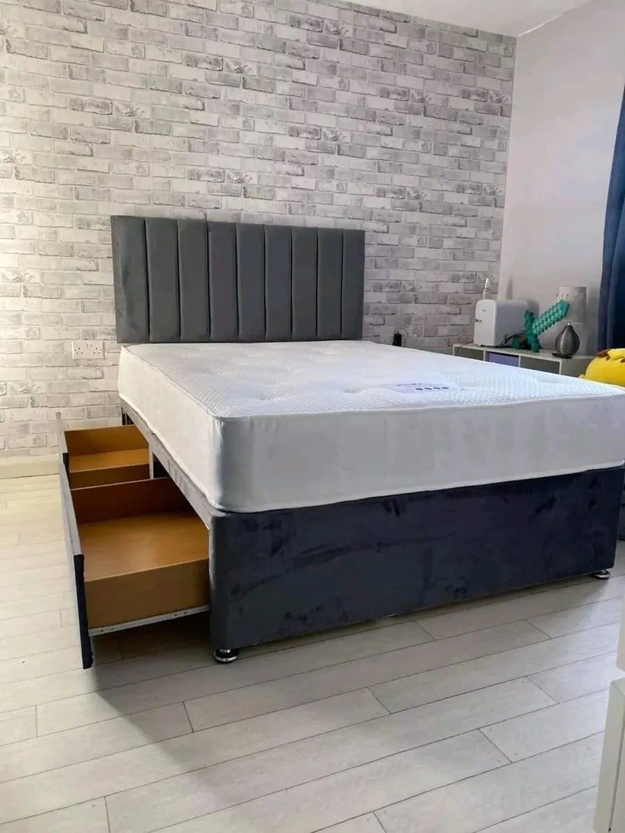 Divan Double & King Size Bed Frame With Mattress - Image 1