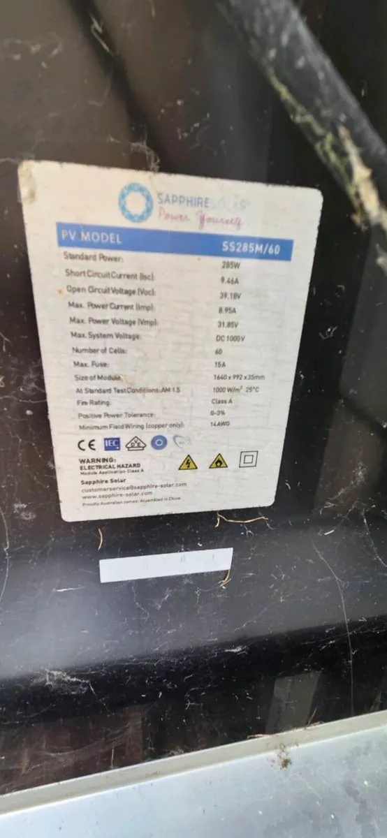 10 X 285w solar panels for sale - Image 3