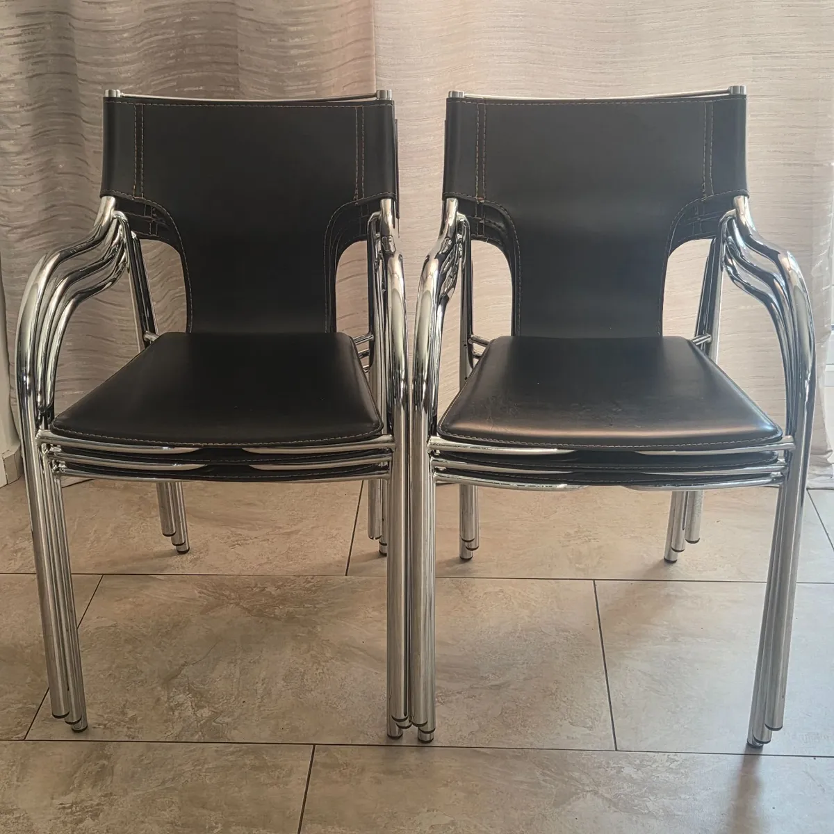 Set of 6 Heavy Duty Stackable Armchairs