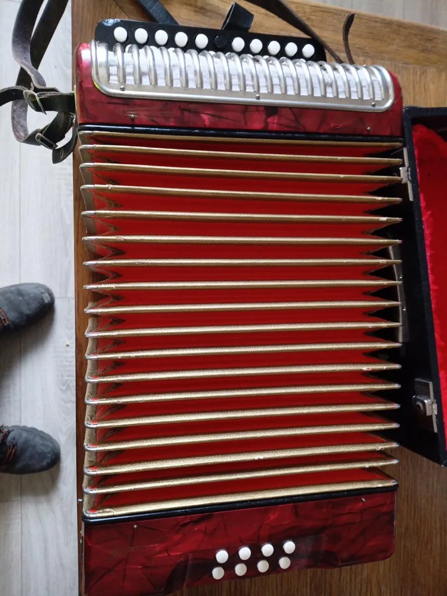 Hohner black dot double ray accorfion - Image 4