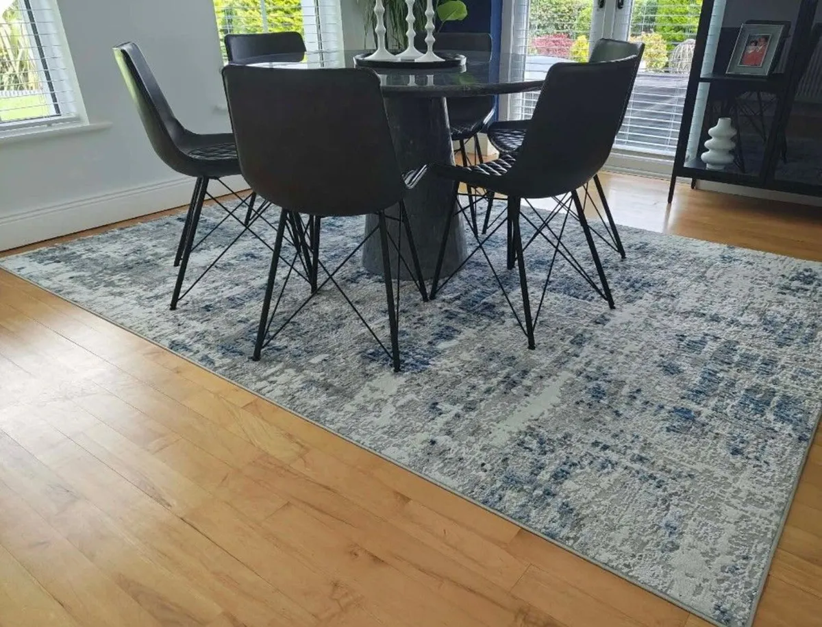 Large Orion Blue Abstract Rug - Image 3