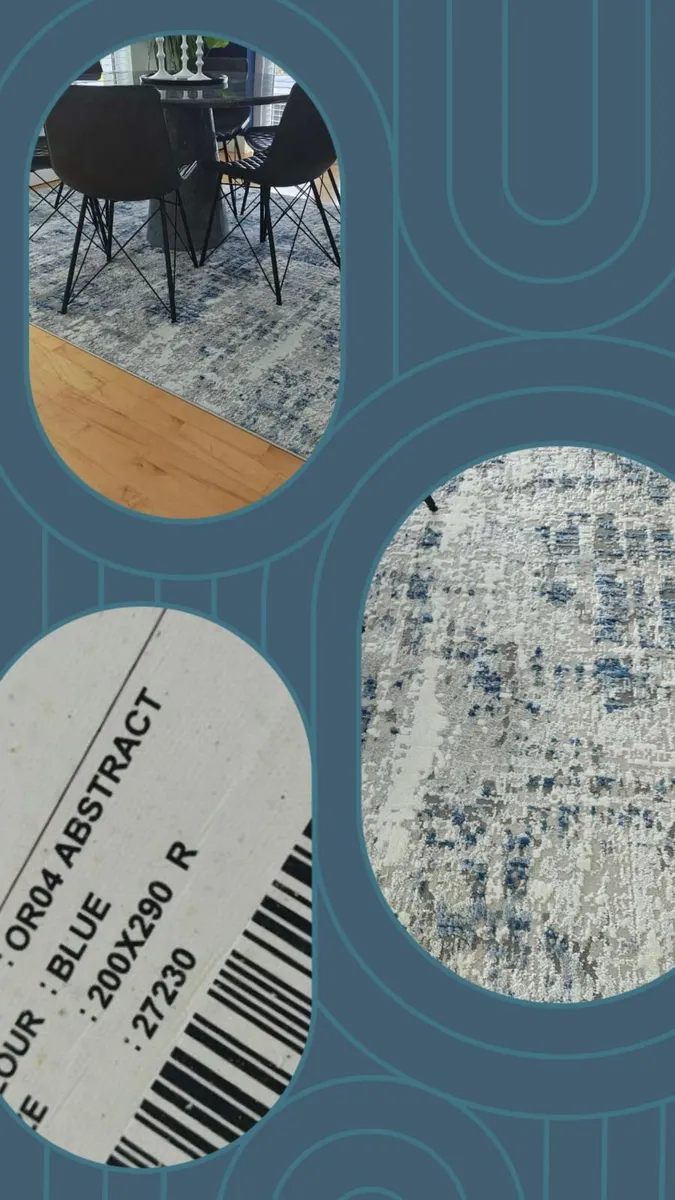 Large Orion Blue Abstract Rug - Image 1