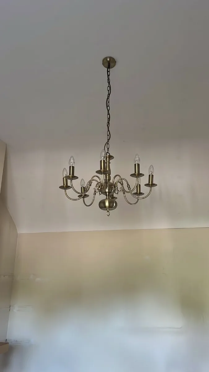Laura Ashley Brass 8 arm chandelier - Image 1
