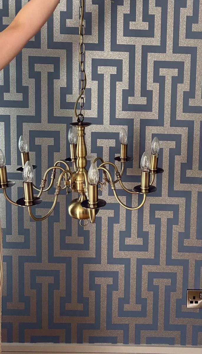 Laura Ashley Brass 8 arm chandelier - Image 2