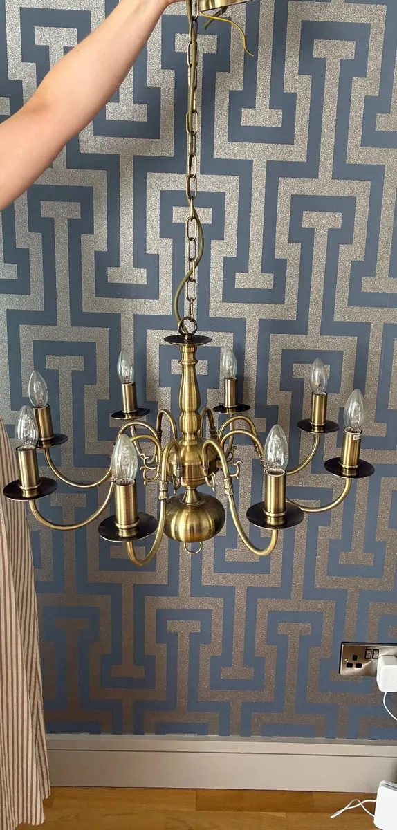 Laura Ashley Brass 8 arm chandelier - Image 3